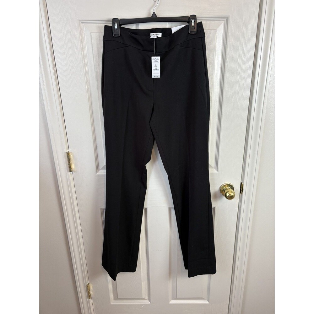 White House Black Market Slim Boot Black Trouser Pants Womens 10R - 421